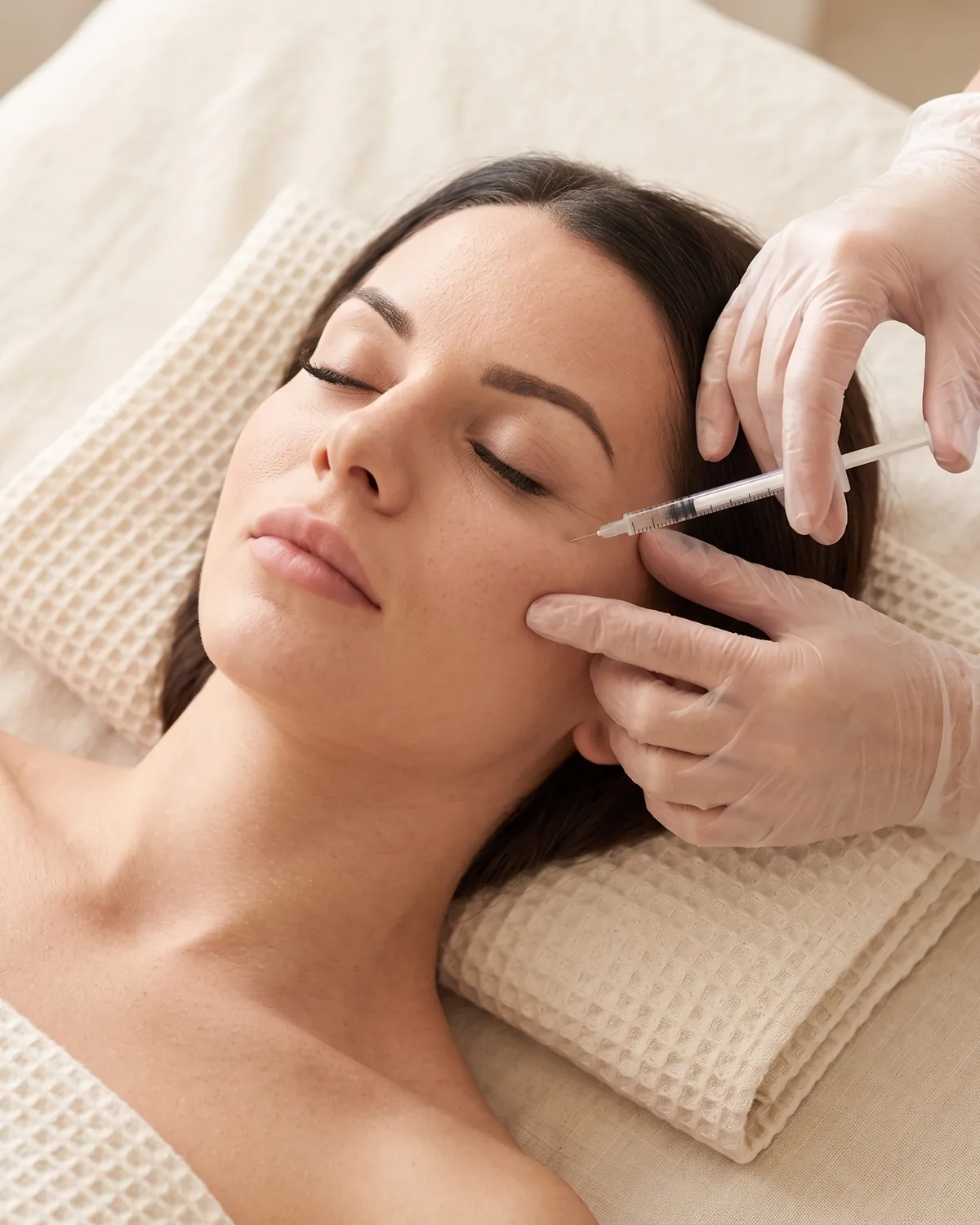 Botox injection for a relaxed woman at our Vero Beach med spa
